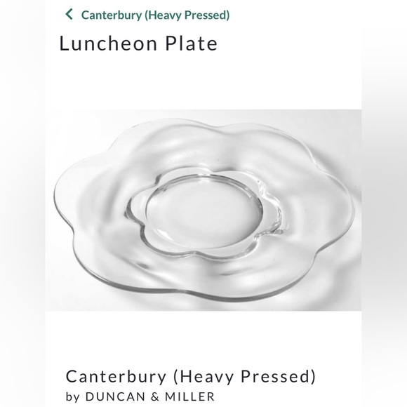 1 Duncan & Miller Canterbury Heavy‎ Pressed Luncheon Plate 8 7/8" wide - Picture 5 of 6